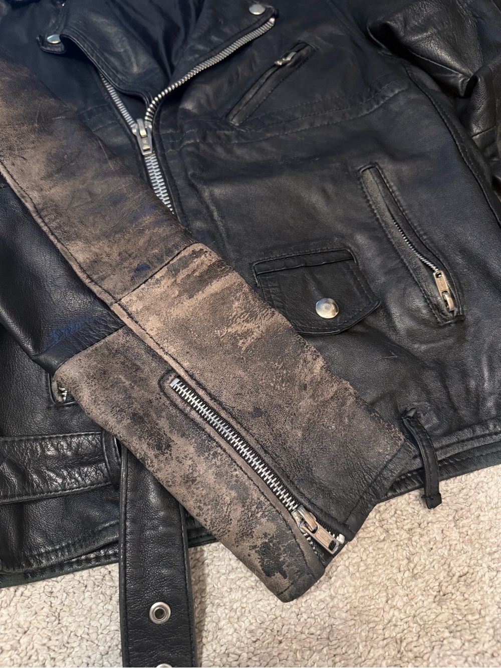 Vintage Pele Che Coco Black Leather Moto Jacket - Women’s Small - Picture 4 of 7